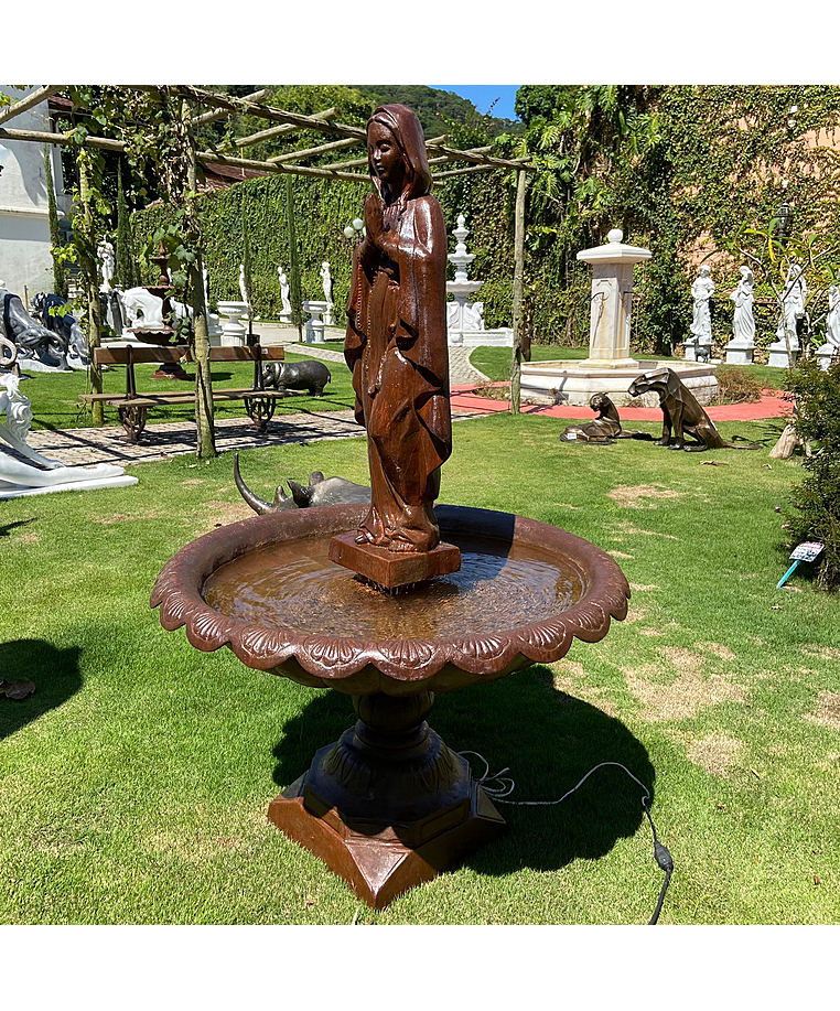 imagem do produto Fonte Nossa Senhora de Lourdes Ferro Fundido 160cm - FF164 Chafariz de Jardim