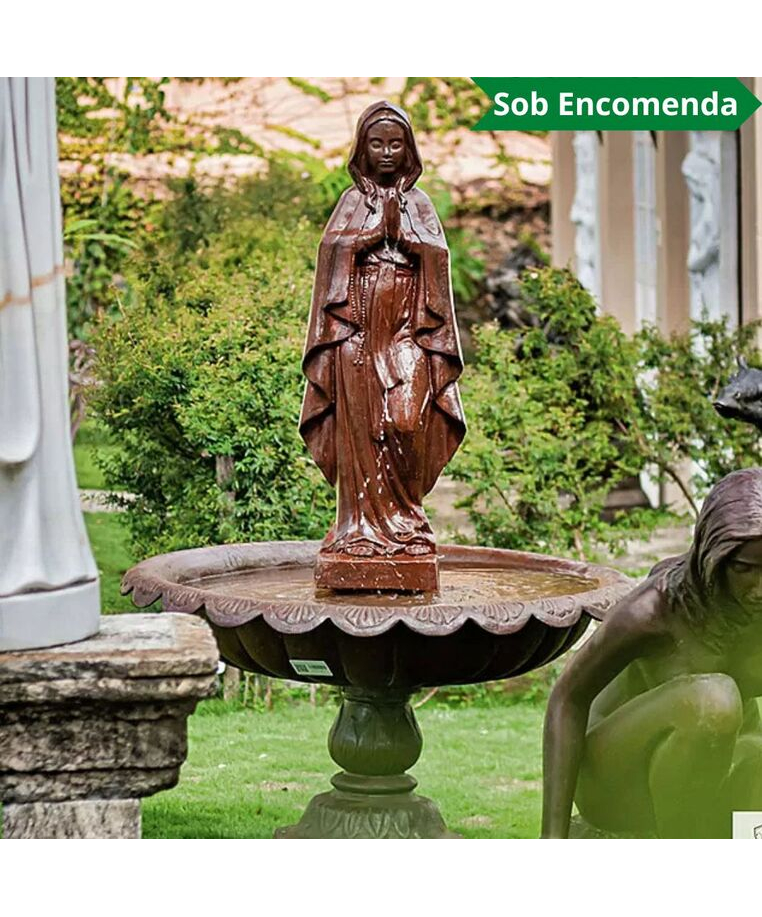 imagem do produto Fonte Nossa Senhora de Lourdes Ferro Fundido 160cm - FF164 Chafariz de Jardim