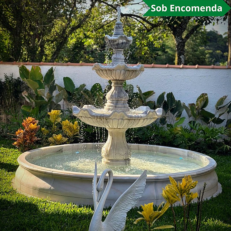imagem do produto Fonte Ornamental de Jardim Estilo Cl�ssico M�rmore Branco - FMP199