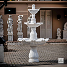 imagem do produto Fonte Para Jardim Externo Grande 3 Pratos em M�rmore Branco 230cm - FMP221