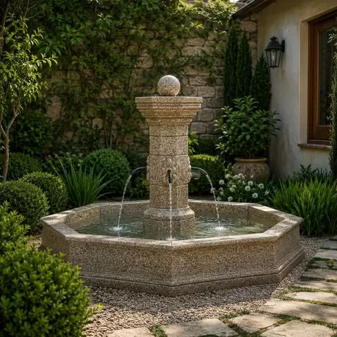 imagem de Fonte Provençal esculpida no Granito 140cm - FMP385 Estilo Clássico