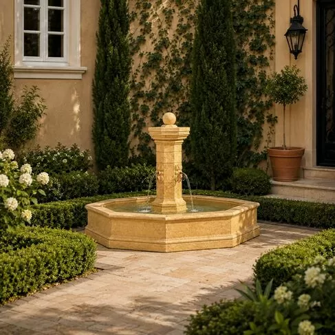 imagem de Fonte Provençal Mármore Amarelo 140cm - FMP386 Destaque no Paisagismo