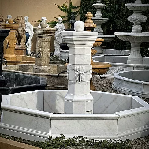 imagem de Fonte Provençal Mármore Branco 140cm - FMP383 Elegância e Sofisticação