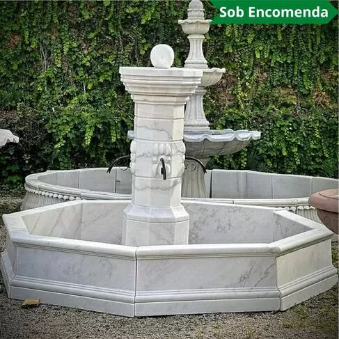 imagem de Fonte Provençal Mármore Branco 140cm - FMP383 Elegância e Sofisticação