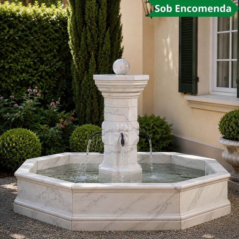 imagem do produto Fonte Proven�al M�rmore Branco 140cm - FMP383 Eleg�ncia e Sofistica��o