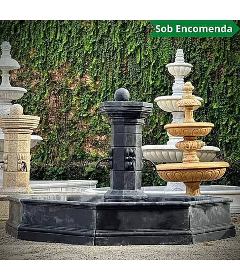 imagem de Fonte Provençal Mármore Preto 140cm - FMP384 | Jardins Sofisticados