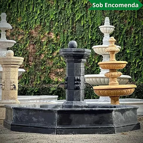 imagem de Fonte Provençal Mármore Preto 140cm - FMP384 Jardins Sofisticados