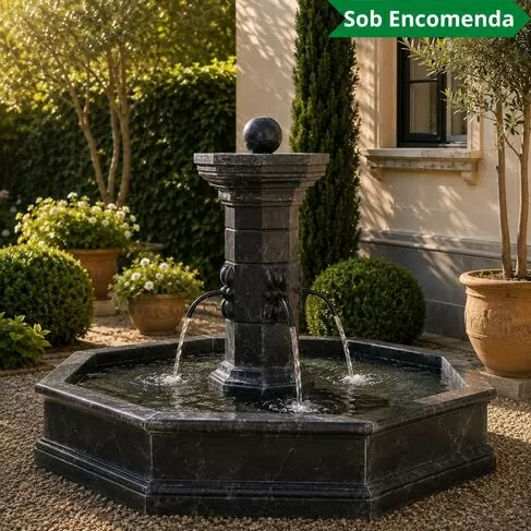 imagem de Fonte Provençal Mármore Preto 140cm - FMP384 Jardins Sofisticados