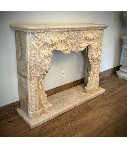 imagem de Frente de Lareira em Ônix 100cm VRMP299 Para Revestimento de Ambientes Sofisticados 