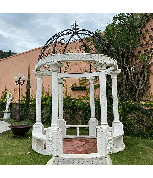 imagem de Gazebo de Mármore Branco 270cm - VRMP278