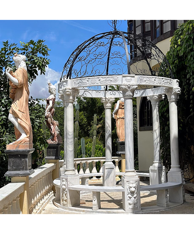 imagem do produto Gazebo de M�rmore Branco 270cm - VRMP278 Jardins de Luxo