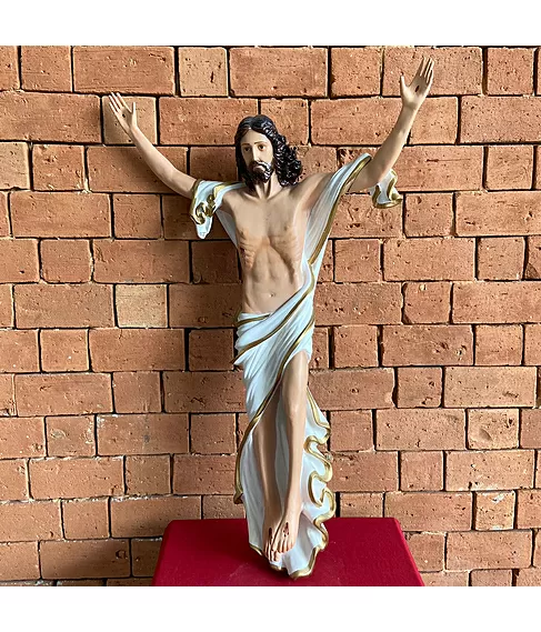imagem de Imagem de Cristo Ressuscitado de Parede 100cm IR323 Para Projetos Arquitetônicos