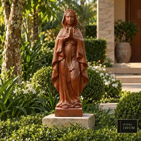 imagem de Imagem de Nossa Senhora de Lourdes 110cm em Ferro Fundido IF206 Para Ambientes Religiosos