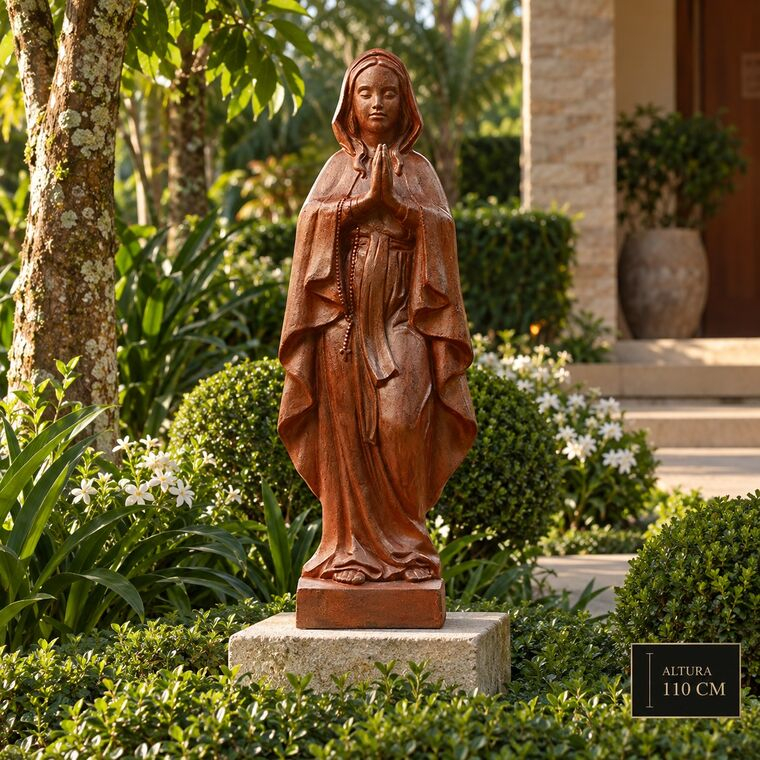 imagem do produto Imagem de Nossa Senhora de Lourdes 110cm em Ferro Fundido IF206 Para Ambientes Religiosos