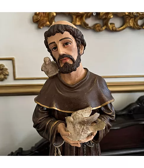 imagem de Imagem de São Francisco com Carneirinho 60cm IR049 Para Jardins Decorativos