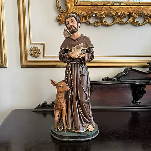 imagem de Imagem de São Francisco com Carneirinho 60cm IR049 Tradicional para Ambientes Religiosos