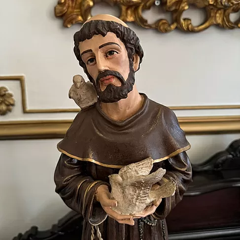 imagem de Imagem de São Francisco com Carneirinho 60cm IR049 Tradicional para Ambientes Religiosos