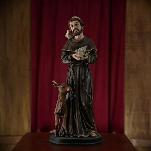 imagem de Imagem de São Francisco com Carneirinho 60cm IR049 Tradicional para Ambientes Religiosos