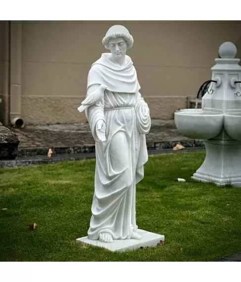 imagem de Imagem de São Francisco em Mármore Branco 160cm - IMP357