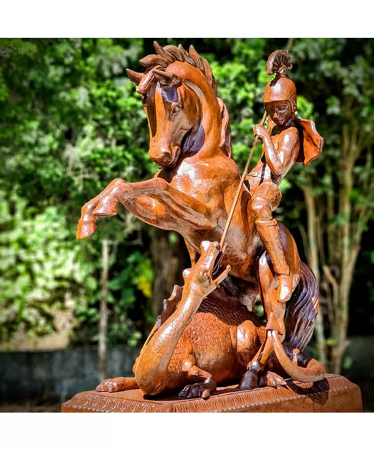 imagem do produto Imagem S�o Jorge Grande em Ferro Fundido 110cm - IF219