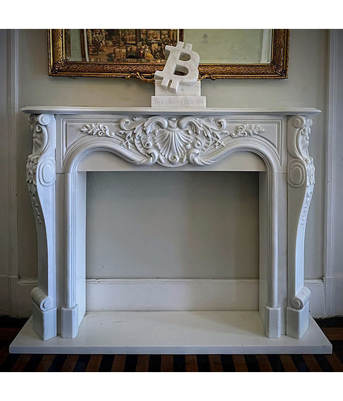 imagem de Lareira Bolonha em Mrmore Branco 130cm - VRMP346