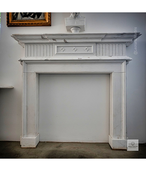 imagem de Lareira Celani em Mrmore Branco 152cm - VRMP357