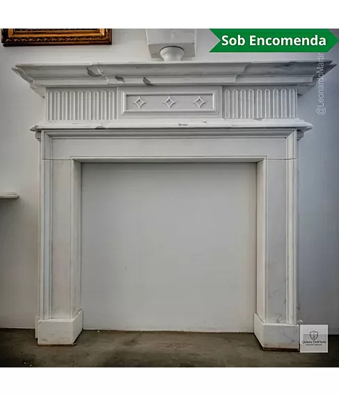 imagem de Lareira Celani em Mármore Branco 152cm VRMP357 Salas Sofisticadas e Alto Padrão 