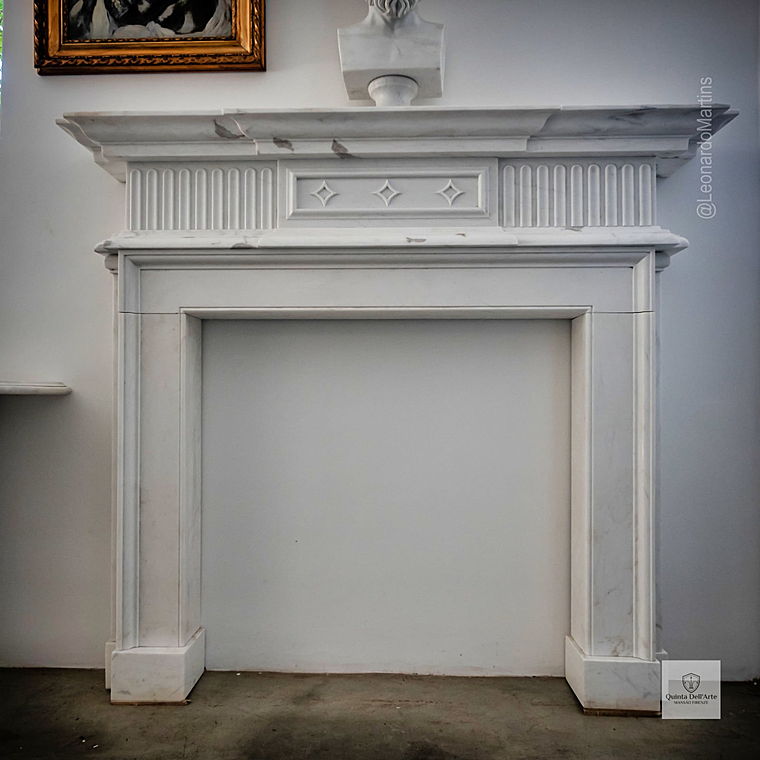 imagem do produto Lareira Celani em M�rmore Branco 152cm VRMP357 Salas Sofisticadas e Alto Padr�o 