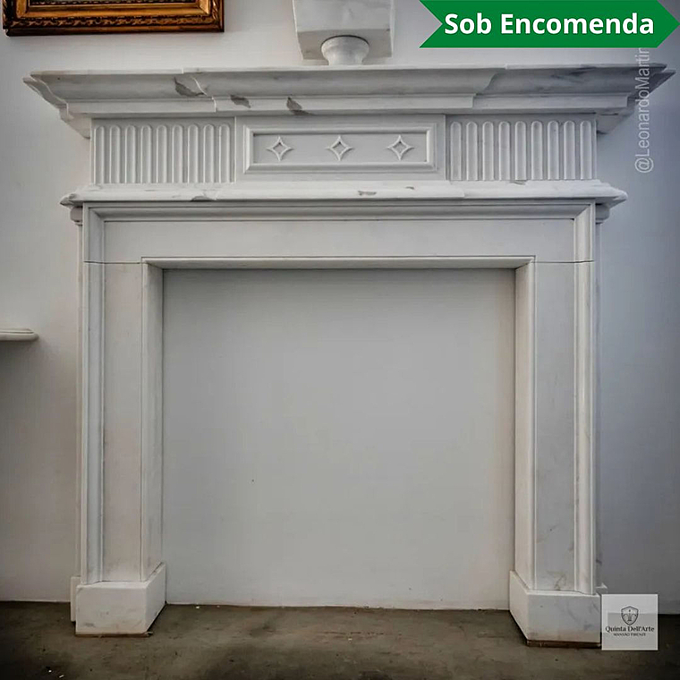 imagem do produto Lareira Celani em M�rmore Branco 152cm VRMP357 Salas Sofisticadas e Alto Padr�o 