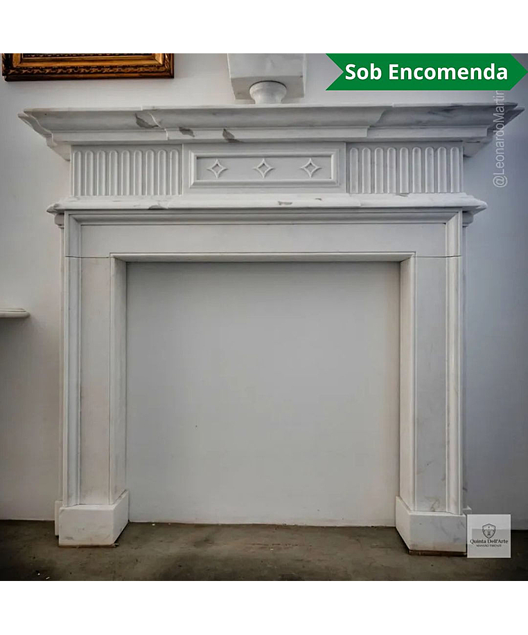 imagem do produto Lareira Celani em M�rmore Branco 152cm - VRMP357