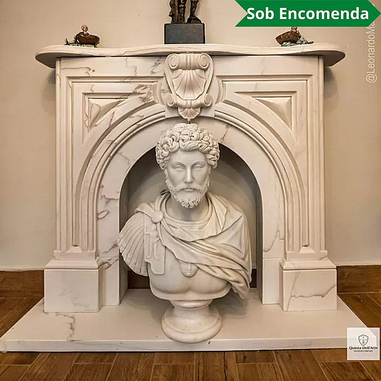imagem do produto Lareira M�laga em M�rmore Branco 130cm VRMP345