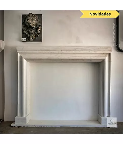 imagem de Lareira Pacentro em Mrmore Branco 152cm - VRMP358