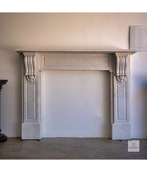 imagem de Lareira Palermo em Mrmore Branco 119cm - VRMP354