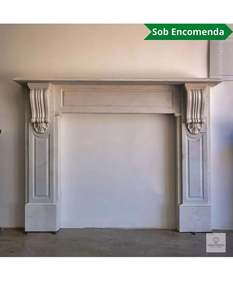 imagem do produto Lareira Palermo em M�rmore Branco 119cm VRMP354 Sofisticada para Ambientes de Alto Padr�o 