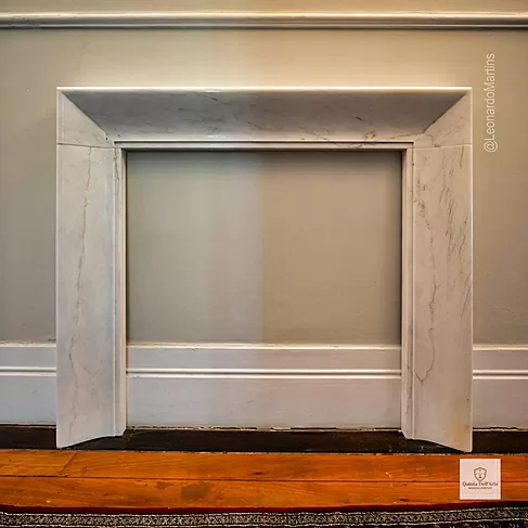 imagem de Lareira Scanno em Mármore Branco 120cm VRMP356