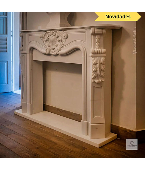 imagem de Lareira Turim em Mrmore Branco 130cm - VRMP348