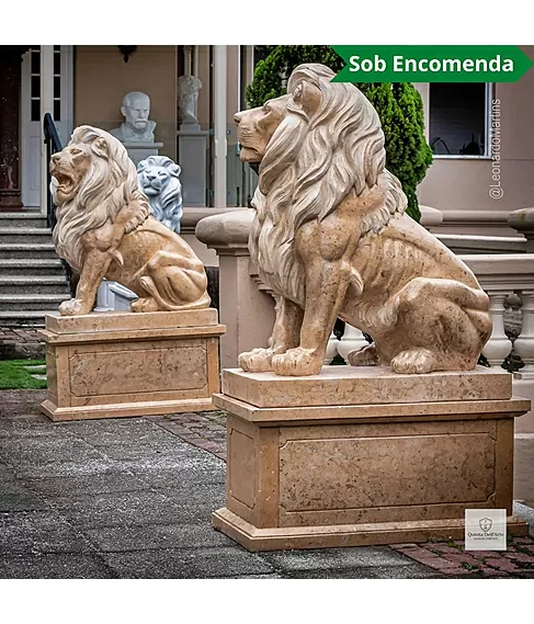 imagem de Leões do Palácio Laranjeiras 160cm EMP491 Referência Clássica e Prestígio