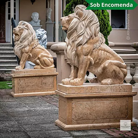 imagem de Leões do Palácio Laranjeiras 160cm EMP491 Referência Clássica e Prestígio