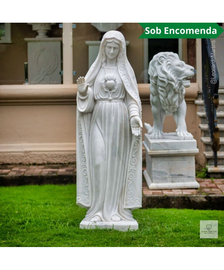 imagem do produto Nossa Senhora de F�tima M�rmore Branco 160cm - IMP352 Devo��o e Eleg�ncia