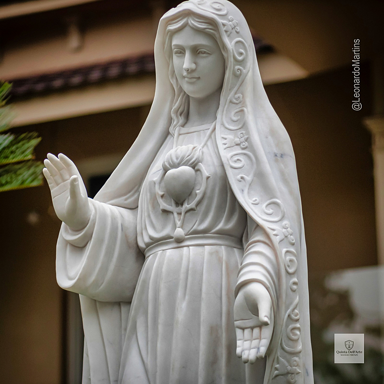 imagem do produto Nossa Senhora de F�tima M�rmore Branco 160cm - IMP352 Para ambientes Religiosos 