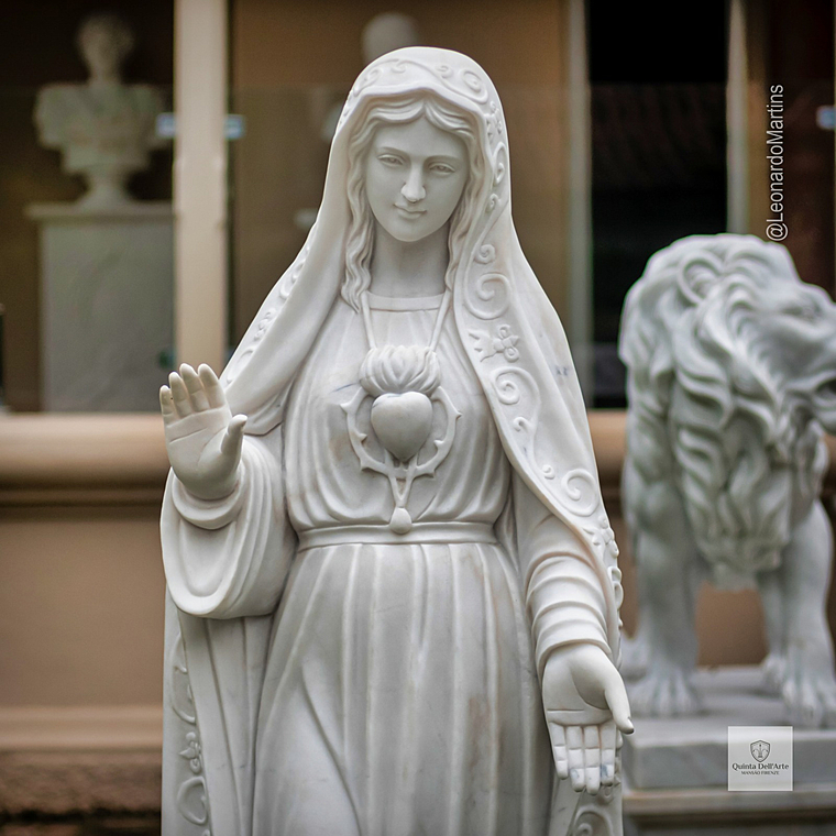 imagem do produto Nossa Senhora de F�tima M�rmore Branco 160cm - IMP352 Para ambientes Religiosos 