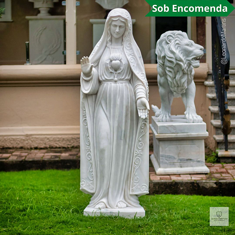 imagem do produto Nossa Senhora de F�tima M�rmore Branco 160cm - IMP352 Para ambientes Religiosos 