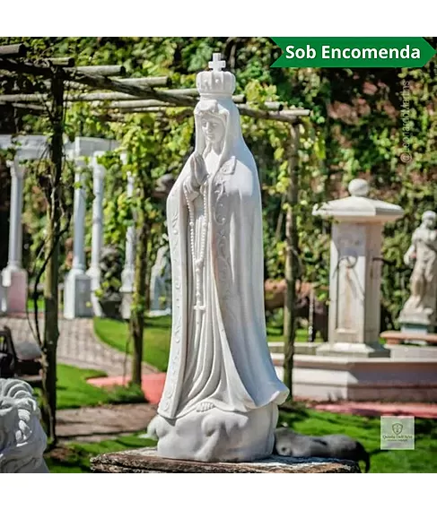 imagem de Nossa Senhora de Fátima Mármore Branco 165cm - IMP345