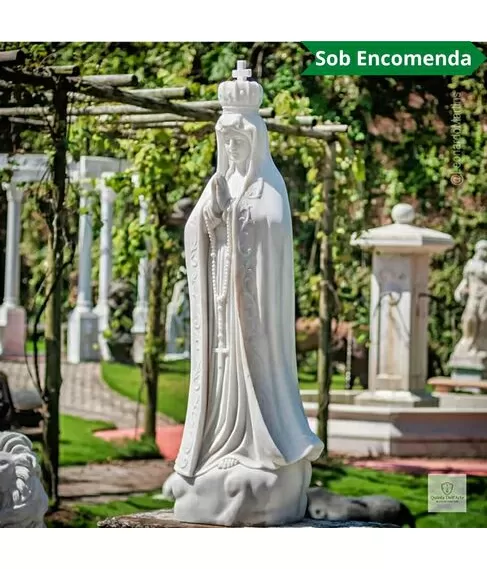 imagem de Nossa Senhora de Fátima Mármore Branco 165cm - IMP345 Devoção e Elegância