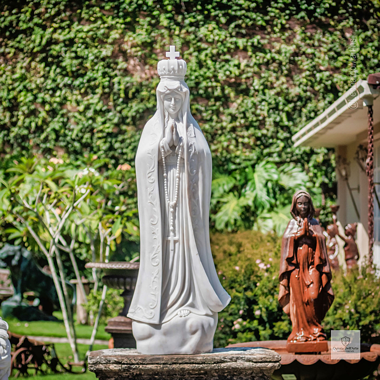 imagem do produto Nossa Senhora de F�tima M�rmore Branco 165cm - IMP345 Para Ambientes Religiosos 
