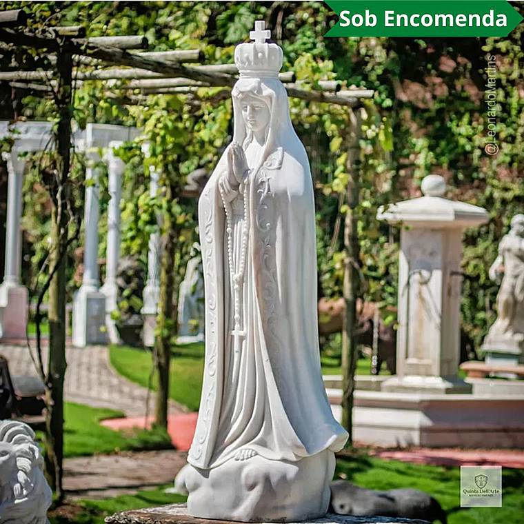imagem do produto Nossa Senhora de F�tima M�rmore Branco 165cm - IMP345 Para Ambientes Religiosos 