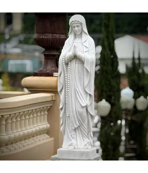 imagem de Nossa Senhora de Lourdes em Mármore 160cm - IMP204 Fé e Elegância Clássica