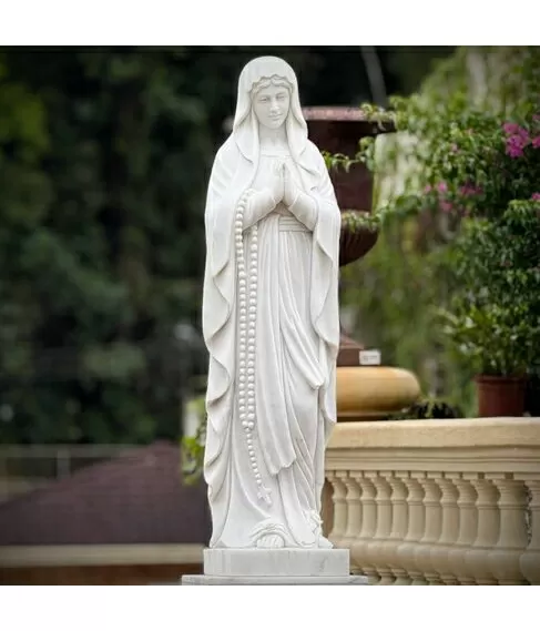 imagem de Nossa Senhora de Lourdes em Mármore 160cm - IMP204 Fé e Elegância Clássica