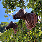 imagem do produto Par Cabe�as de Cavalo Jockey em Ferro Fundido 73cm VRF271 Eleg�ncia Cl�ssica