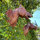 imagem do produto Par Cabe�as de Cavalo Jockey em Ferro Fundido 73cm VRF271 Eleg�ncia Cl�ssica